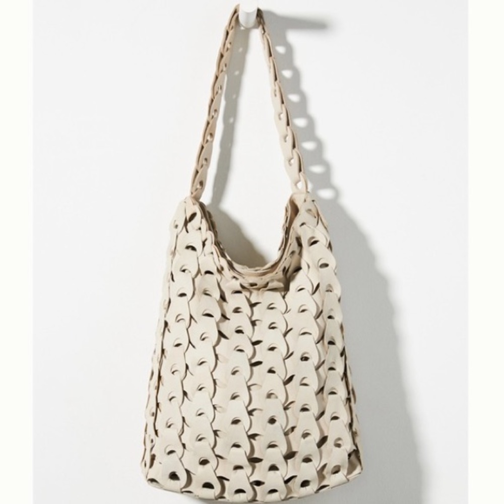 Anthropologie Goat Leather Slouchy Woven Bag